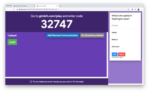 gimkit game code